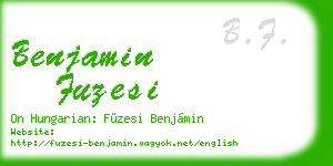 benjamin fuzesi business card