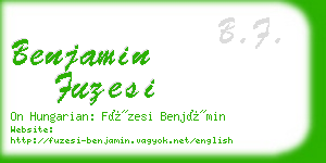 benjamin fuzesi business card